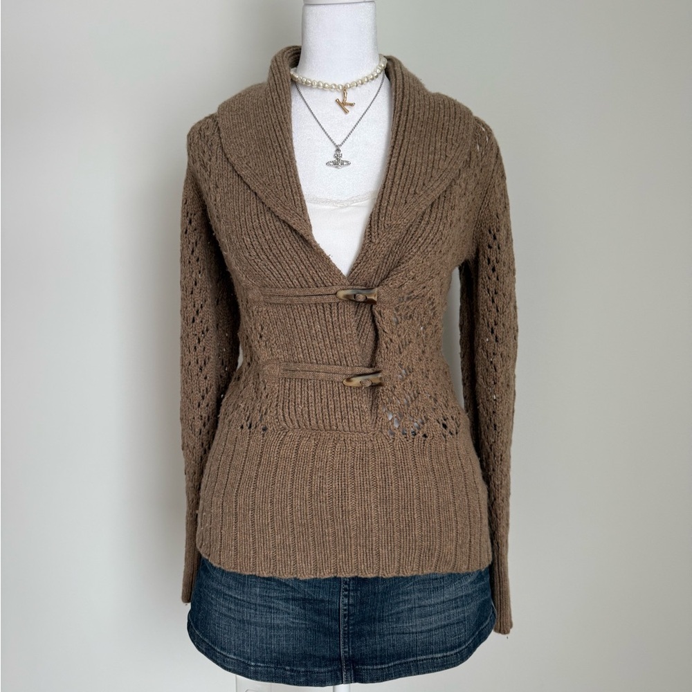 Old Navy Brown Knit Cardigan